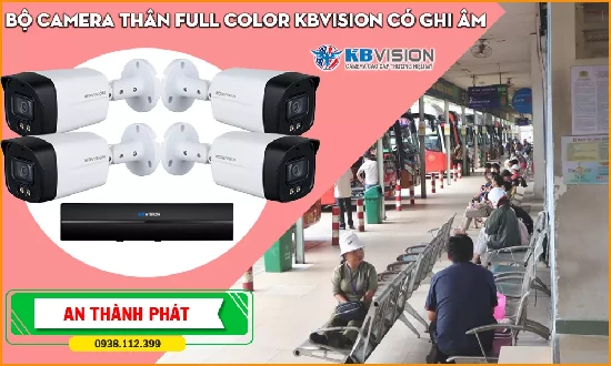 Lắp đặt camera Bộ Camera Thân Full Color KBVISION Có Ghi Âm