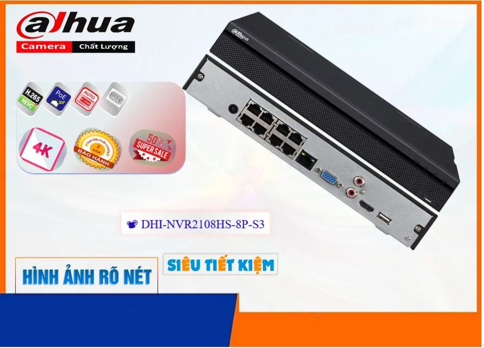 DHI NVR2108HS 8P S3,Đầu Ghi Hình IP Dahua DHI-NVR2108HS-8P-S3,DHI-NVR2108HS-8P-S3 Giá rẻ,DHI-NVR2108HS-8P-S3 Công Nghệ