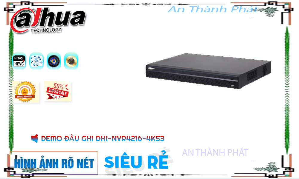 ✪ Đầu Ghi Camera DHI-NVR4216-4KS3 Dahua Thiết kế Đẹp,thông số DHI-NVR4216-4KS3,DHI NVR4216 4KS3,Chất Lượng