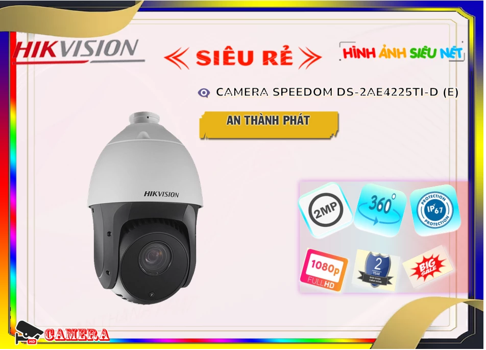 Camera Speed Dome Hikvision DS,2AE4225TI,D(E),DS 2AE4225TI D(E),Giá Bán DS,2AE4225TI,D(E) sắc nét Hikvision