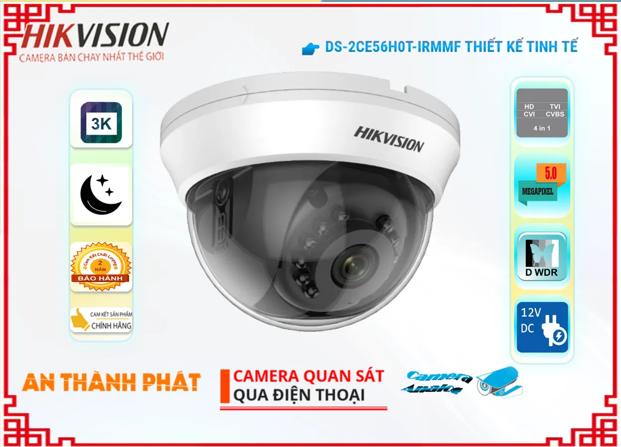 Camera DS,2CE56H0T,IRMMF thiết kế đẹp,DS 2CE56H0T IRMMF,Giá Bán DS,2CE56H0T,IRMMF sắc nét Hikvision ,DS,2CE56H0T,IRMMF