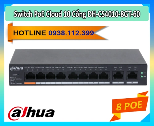 Lắp đặt camera Switch Dahua DH-CS4010-8GT-60 10 Cổng