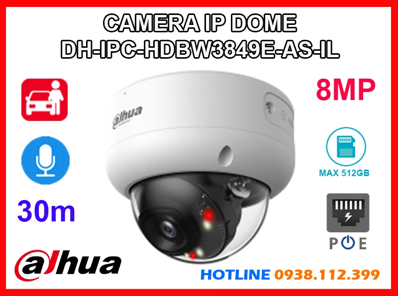 Lắp đặt camera Camera Dahua DH-IPC-HDBW3849E-AS-IL (8MP)