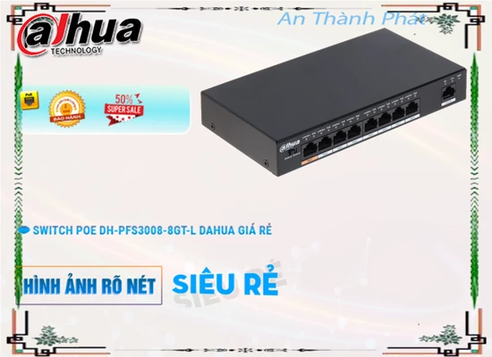 Lắp đặt camera Hãng Dahua DH-PFS3009-8ET-65 Switch Thiết bị nối mạng