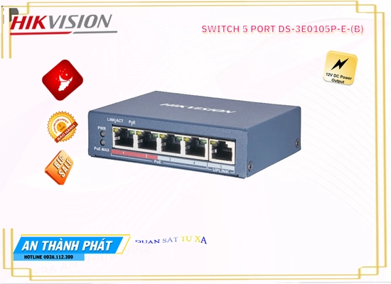 Lắp đặt camera Bộ chia tín hiệu Switch DS-3E0105P-E(B)