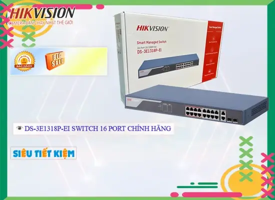 Lắp đặt camera DS-3E1318P-EI Switch chia mạng Hikvision