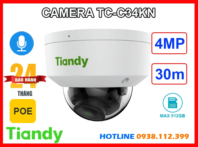 Camera TIANDY TC-C34KN Ghi Âm (4MP), camera quan sát TIANDY TC-C34KN, camera ghi âm TIANDY TC-C34KN, lắp camera TIANDY TC-C34KN giá rẻ, lắp đặt camera TIANDY TC-C34KN, camera chính hãng TIANDY TC-C34KN, camera TIANDY TC-C34KN giá rẻ, TIANDY TC-C34KN,TC-C34KN, 