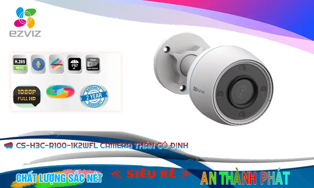 CS-H3c-R100-1K2WFL sắc nét Wifi Ezviz
