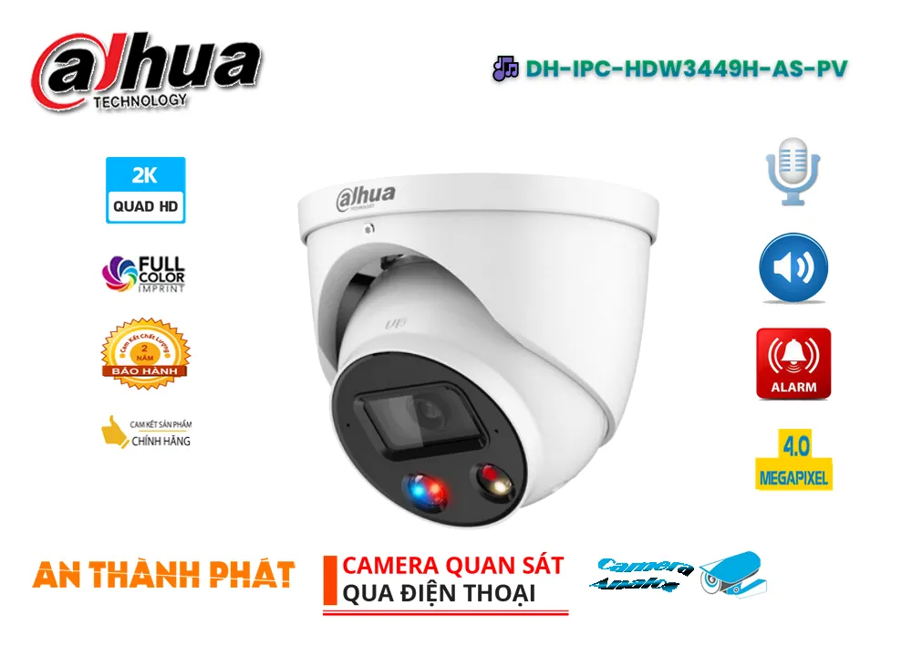 camera IP AI DH-IPC-HDW3449H-AS-PV,DH-IPC-HDW3449H-AS-PV Giá rẻ,DH IPC HDW3449H AS PV,Chất Lượng