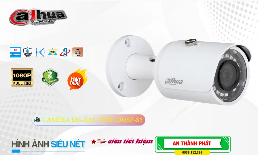 Camera Dahua DH-HAC-HFW1200SP-S5 hình ảnh sắc nét Camera Dahua DH-HAC-HFW1200SP-S5 hình ảnh sắc nét