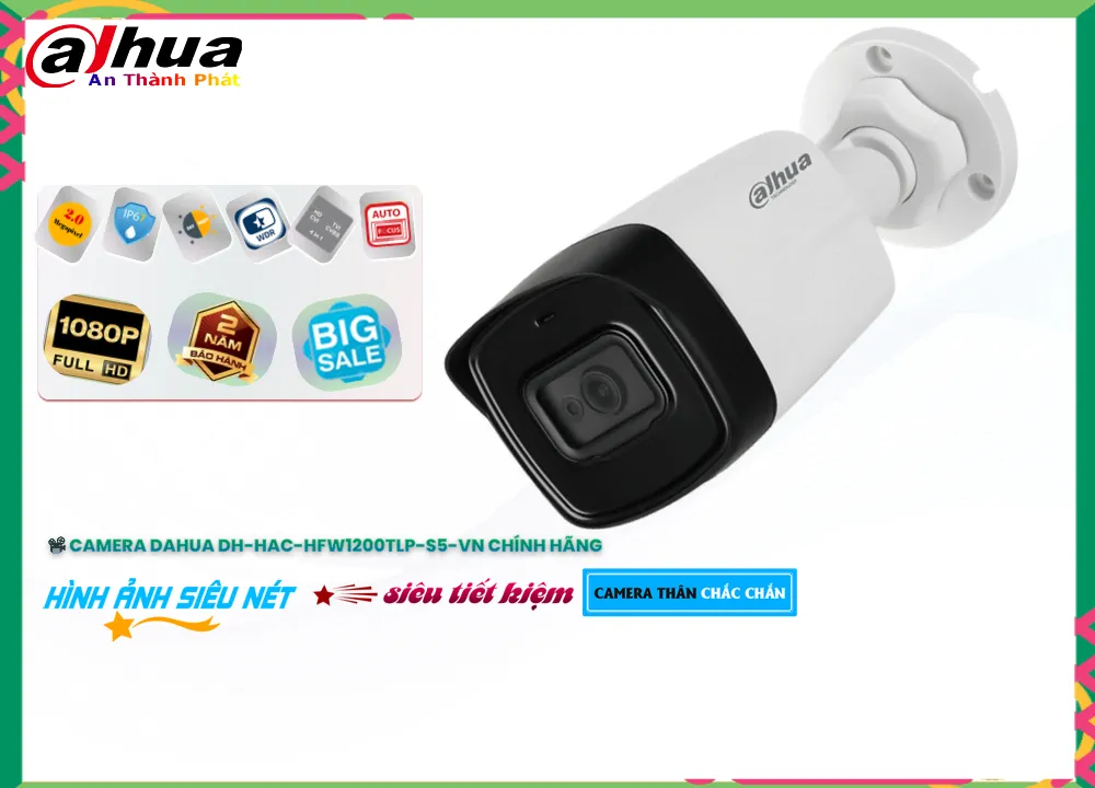 Camera Dahua DH-HAC-HFW1200TLP-S5-VN,DH-HAC-HFW1200TLP-S5-VN Giá Khuyến Mãi ,DH-HAC-HFW1200TLP-S5-VN Giá rẻ