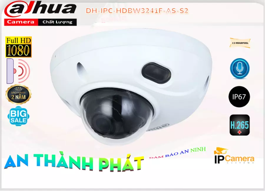 Camera IP Dahua DH-IPC-HDBW3241F-AS-S2,thông số DH-IPC-HDBW3241F-AS-S2,DH IPC HDBW3241F AS S2,Chất Lượng