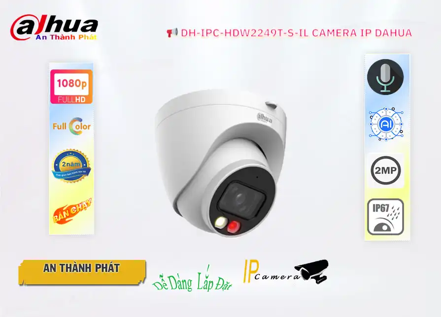 DH-IPC-HDW2249T-S-IL sắc nét Dahua DH-IPC-HDW2249T-S-IL sắc nét Dahua