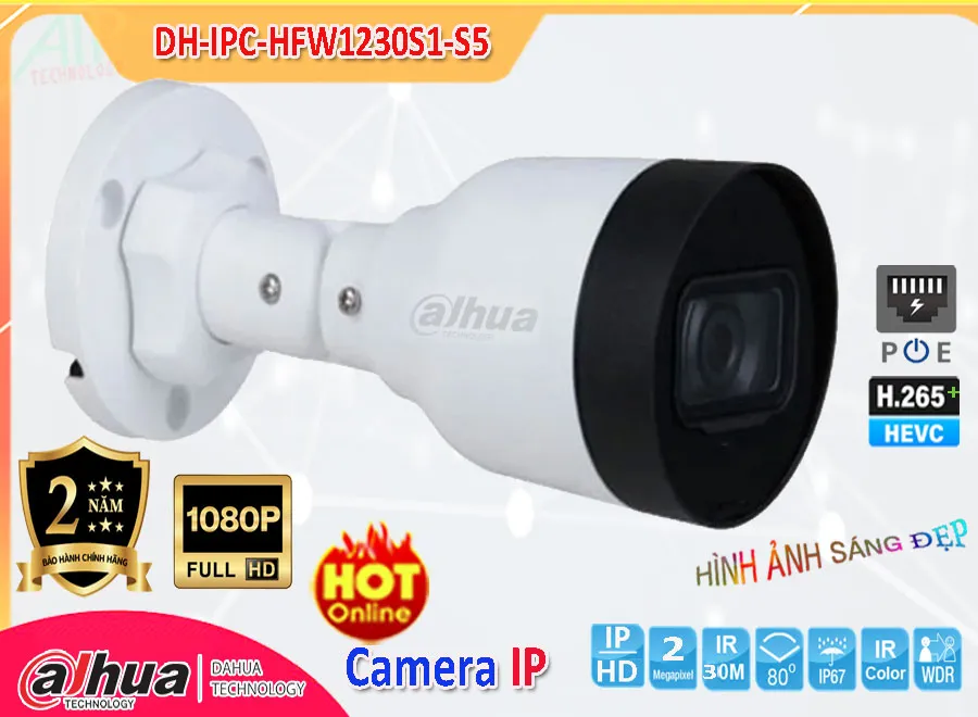 Camera IP Dahua DH-IPC-HFW1230S1-S5,DH IPC HFW1230S1 S5,Giá Bán DH-IPC-HFW1230S1-S5,DH-IPC-HFW1230S1-S5 Giá Khuyến
