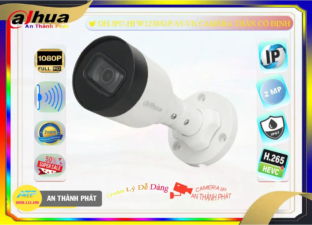 DH-IPC-HFW1230S1P-S5-VN sắc nét Dahua