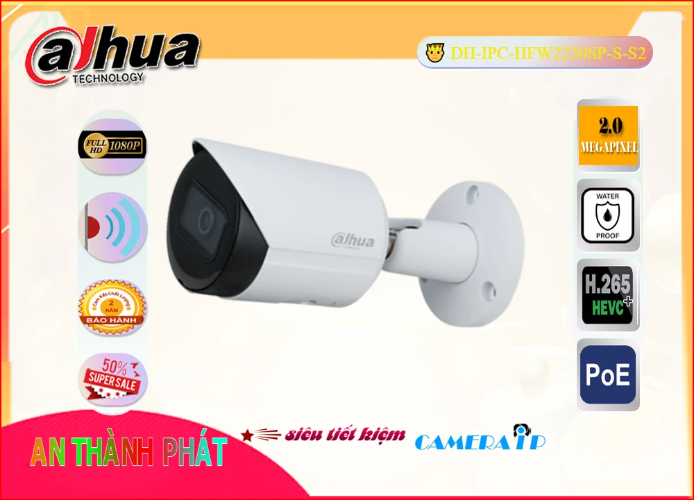 Camera dahua chất lượng DH-IPC-HFW2230SP-S-S2,Giá DH-IPC-HFW2230SP-S-S2,DH-IPC-HFW2230SP-S-S2 Giá Khuyến Mãi,bán