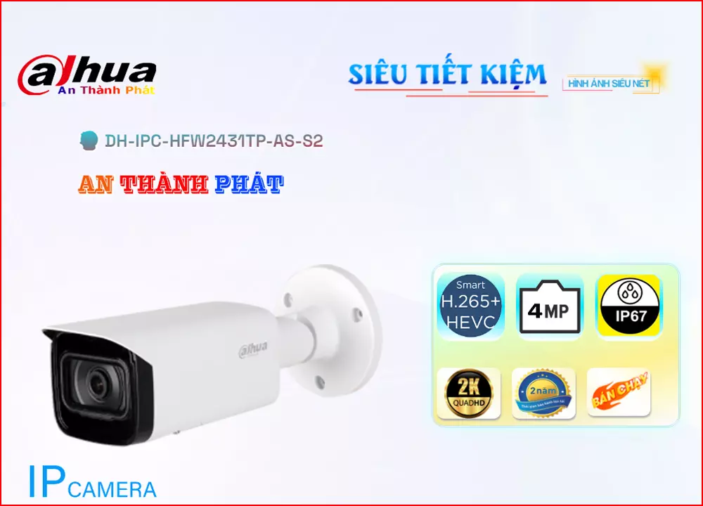 Camera dahua DH-IPC-HFW2431TP-AS-S2,Giá DH-IPC-HFW2431TP-AS-S2,phân phối