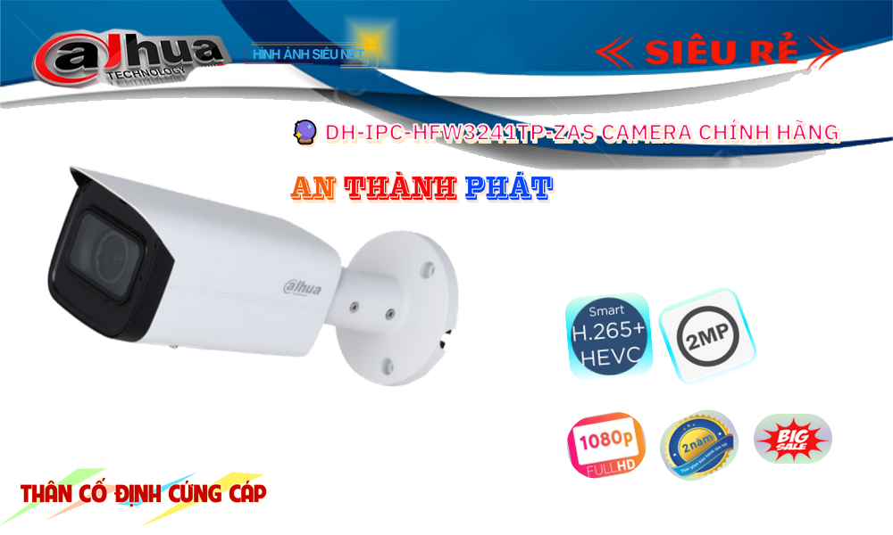DH-IPC-HFW3241TP-ZAS sắc nét Dahua DH-IPC-HFW3241TP-ZAS sắc nét Dahua