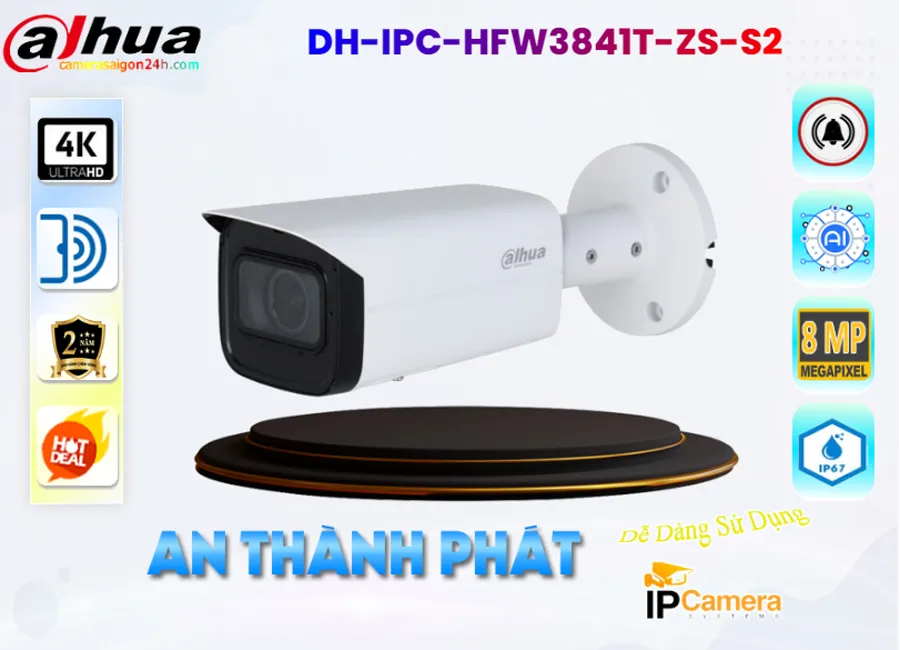 Camera IP Dahua Thân DH-IPC-HFW3841T-ZS-S2,DH-IPC-HFW3841T-ZS-S2 Giá rẻ,DH IPC HFW3841T ZS S2,Chất Lượng