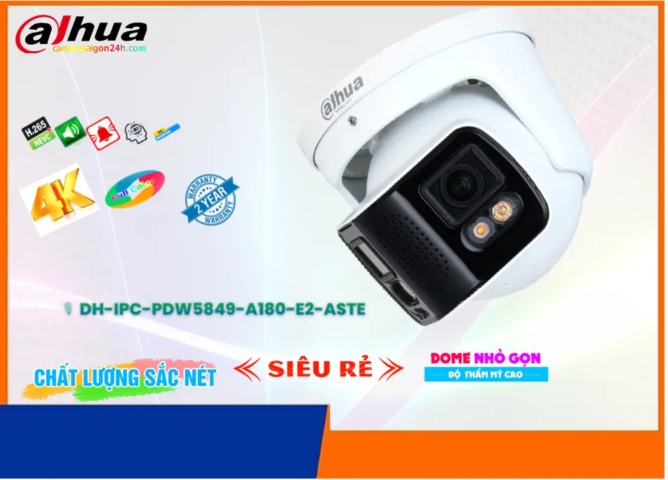Camera Dahua DH-IPC-PDW5849-A180-E2-ASTE,Giá DH-IPC-PDW5849-A180-E2-ASTE,phân phối
