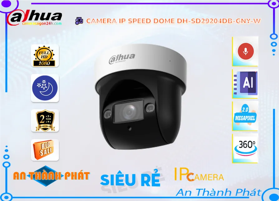 Camera Dahua Thiết kế Đẹp DH-SD29204DB-GNY-W Camera Dahua Thiết kế Đẹp DH-SD29204DB-GNY-W