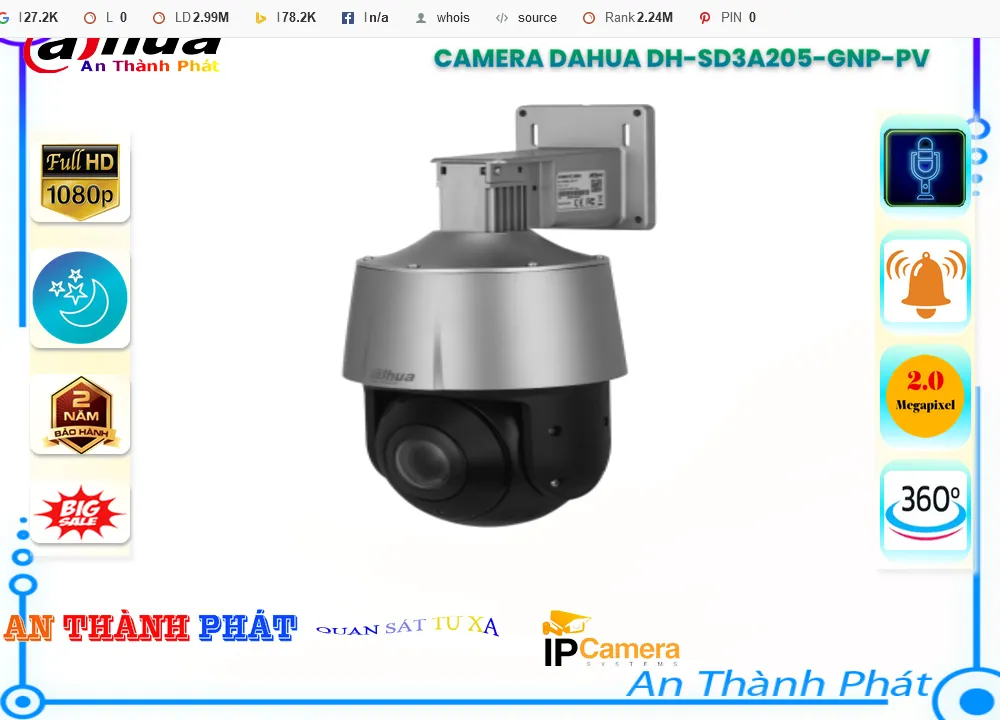DH SD3A205 GNP PV,Camera Dahua DH-SD3A205-GNP-PV 360,Chất Lượng DH-SD3A205-GNP-PV,Giá DH-SD3A205-GNP-PV,phân phối