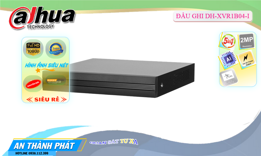 Đầu ghi Dahua HDCVI 4 kênh DH-XVR1B04-I Đầu ghi Dahua HDCVI 4 kênh DH-XVR1B04-I