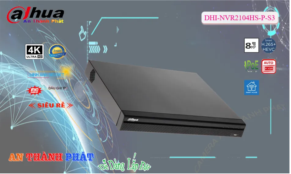 DHI-NVR2104HS-P-S3 sắc nét Dahua