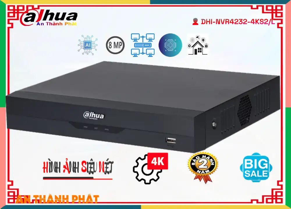 DHI-NVR4232-4KS2/L sắc nét Dahua