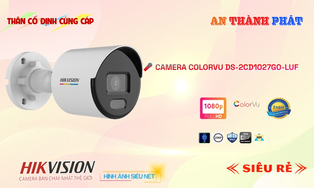 Hikvision DS-2CD1027G0-LUF Sắc Nét Hikvision DS-2CD1027G0-LUF Sắc Nét