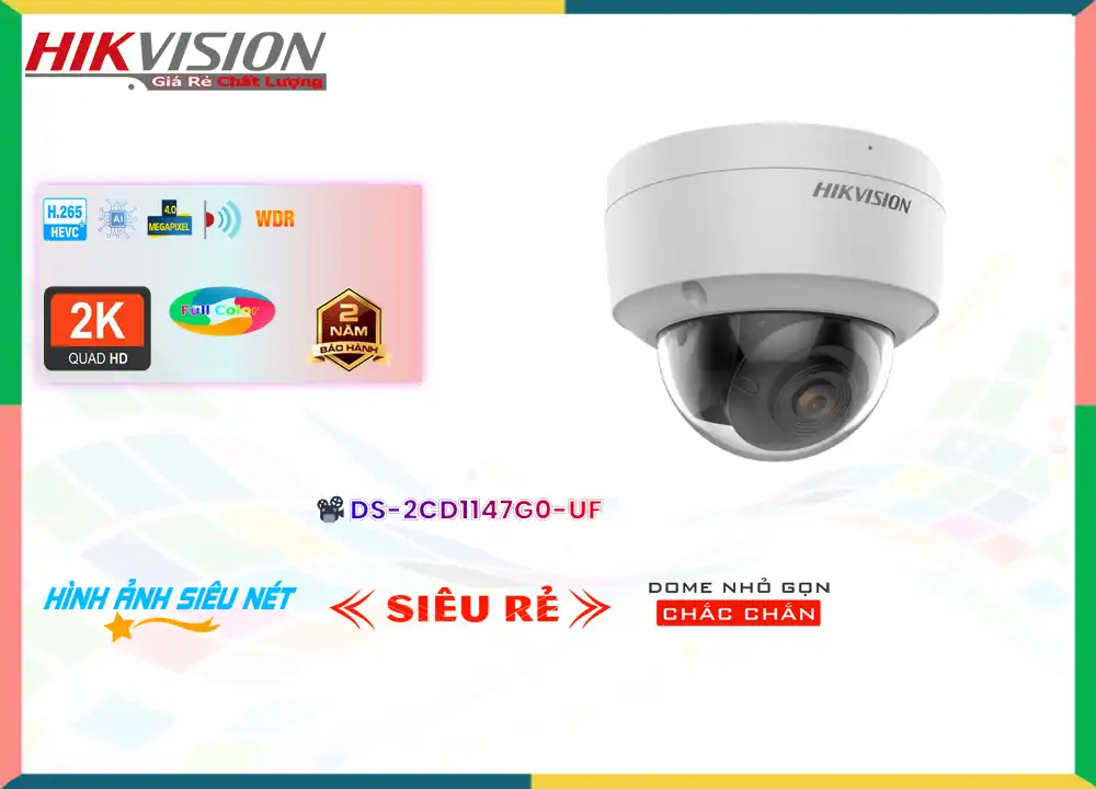 Camera Hikvision DS-2CD1147G0-UF Sắc Nét,DS 2CD1147G0 UF,Giá Bán DS-2CD1147G0-UF,DS-2CD1147G0-UF Giá Khuyến