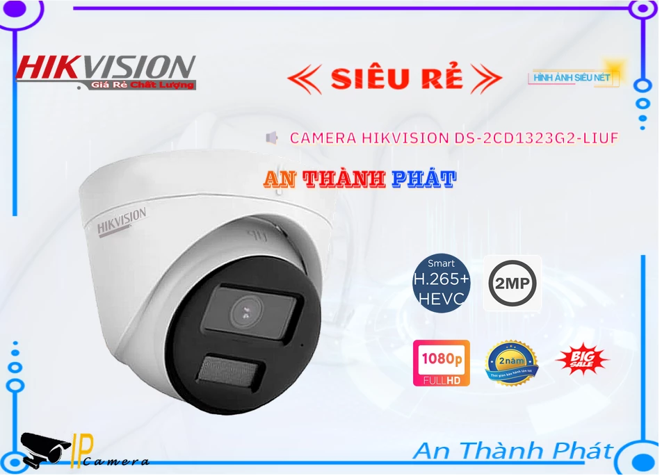 Camera IP Đèn Kép Hikvision DS-2CD1323G2-LIUF,Giá DS-2CD1323G2-LIUF,DS-2CD1323G2-LIUF Giá Khuyến Mãi,bán