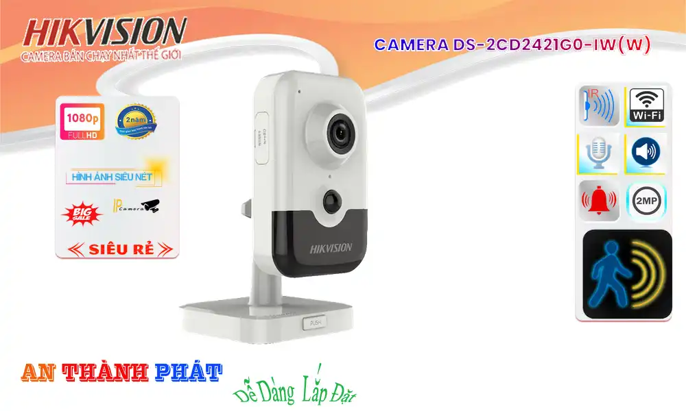 ✅ Camera An Ninh  Hikvision DS-2CD2421G0-IW Tiết Kiệm