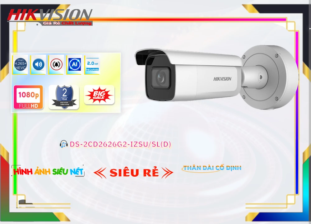 Camera Hikvision DS,2CD2626G2,IZSU/SL(D),DS 2CD2626G2 IZSU/SL(D),Giá Bán DS,2CD2626G2,IZSU/SL(D) sắc nét Hikvision