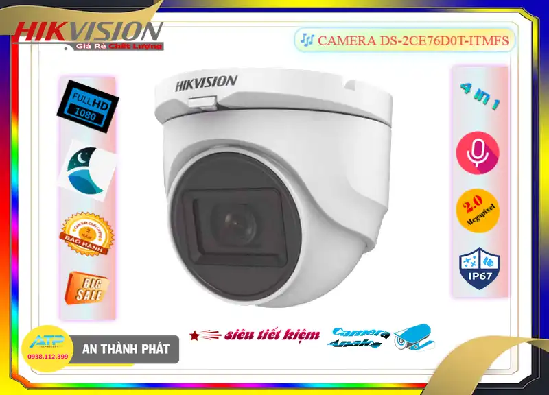 DS-2CE76D0T-ITMFS sắc nét Hikvision ➠