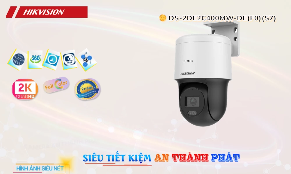 DS-2DE2C400MW-DE(F0)(S7) Camera Thiết kế Đẹp  Hikvision