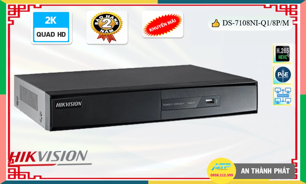 Đầu Ghi Hikvision DS-7108NI-Q1/8P/M,DS-7108NI-Q1/8P/M Giá rẻ,DS 7108NI Q1/8P/M,Chất Lượng DS-7108NI-Q1/8P/M,thông số