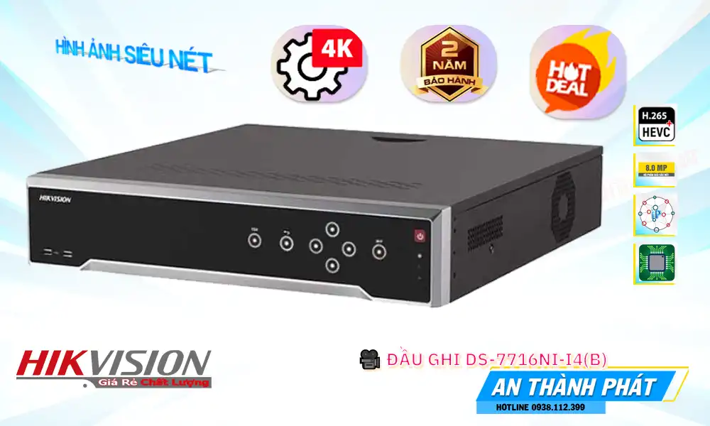 DS-7716NI-I4 (B) sắc nét Hikvision
