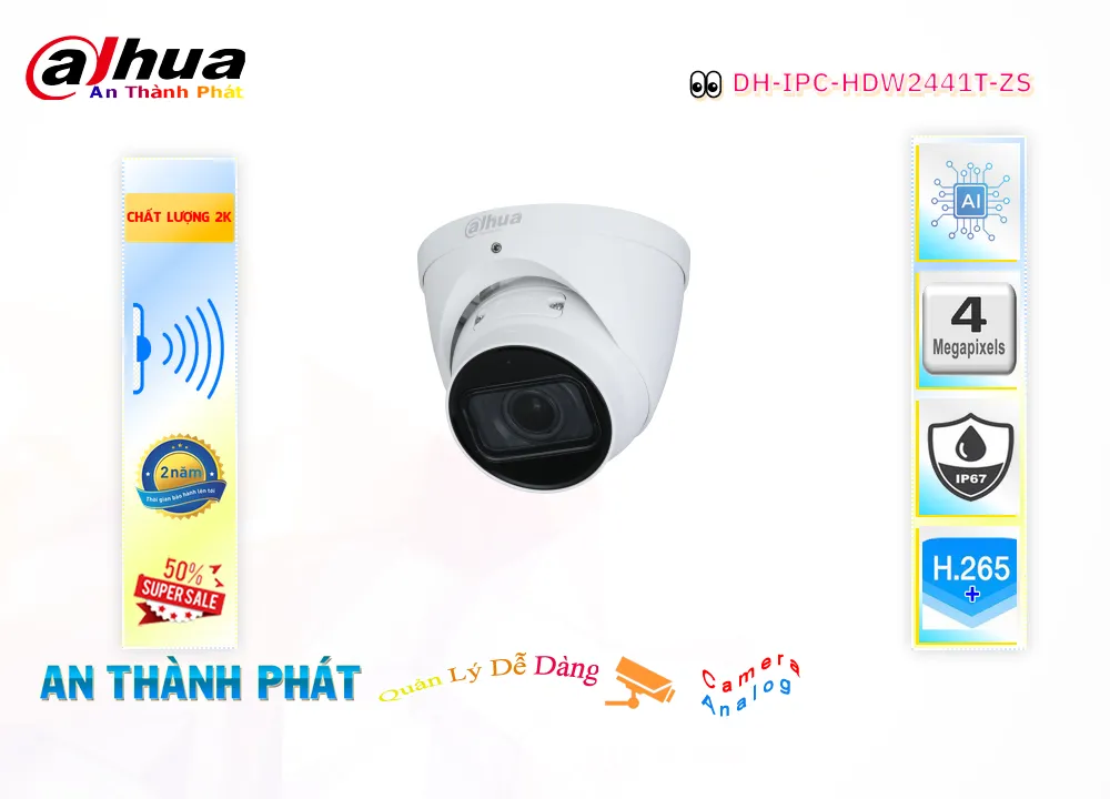 Camera ip DH-IPC-HFW2441TP-ZS công nghệ AI,Giá DH-IPC-HFW2441TP-ZS,DH-IPC-HFW2441TP-ZS Giá Khuyến Mãi,bán