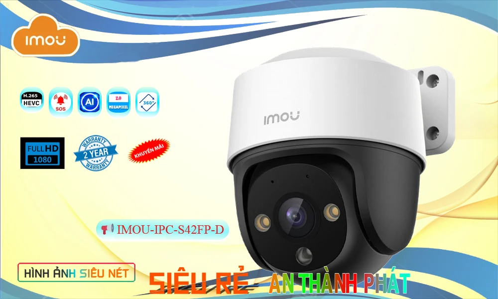 Camera Imou Wifi PTZ 4MP  IPC-S42FP-D