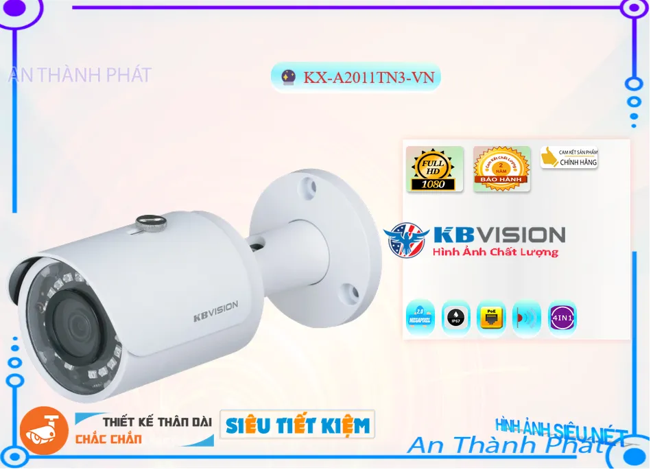KX-A2011TN3-VN sắc nét KBvision KX-A2011TN3-VN sắc nét KBvision