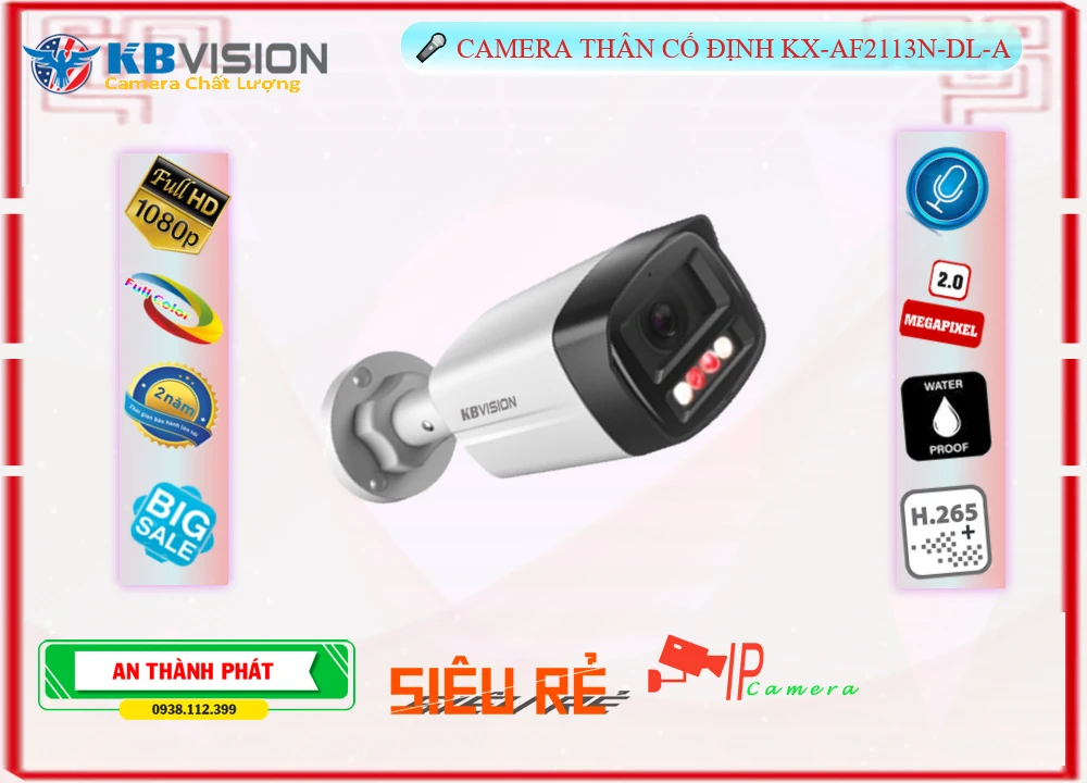 KBvision KX-AF2113N-DL-A Siêu rẻ Camera IP PoE KBvision KX-AF2113N-DL-A Siêu rẻ