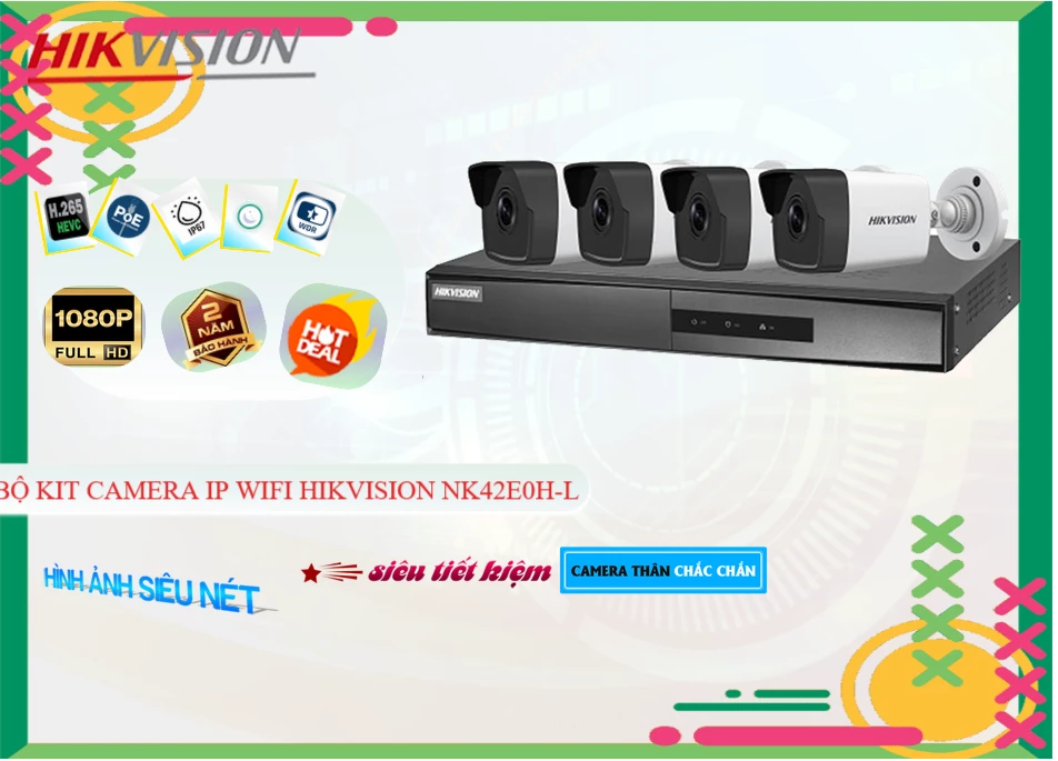 Bộ Kit 4 Camera IP Hikvision NK42E0H-L,Chất Lượng NK42E0H-L,NK42E0H-L Công Nghệ Mới,NK42E0H-LBán Giá Rẻ,NK42E0H