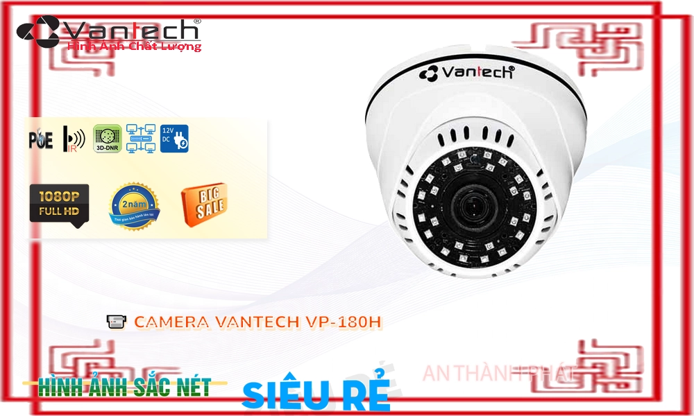 VP-180H Camera Hồng Ngoại 40M,Giá VP-180H,phân phối VP-180H, VanTech VP-180H Hình Ảnh Đẹp Bán Giá Rẻ,VP-180H Giá Thấp
