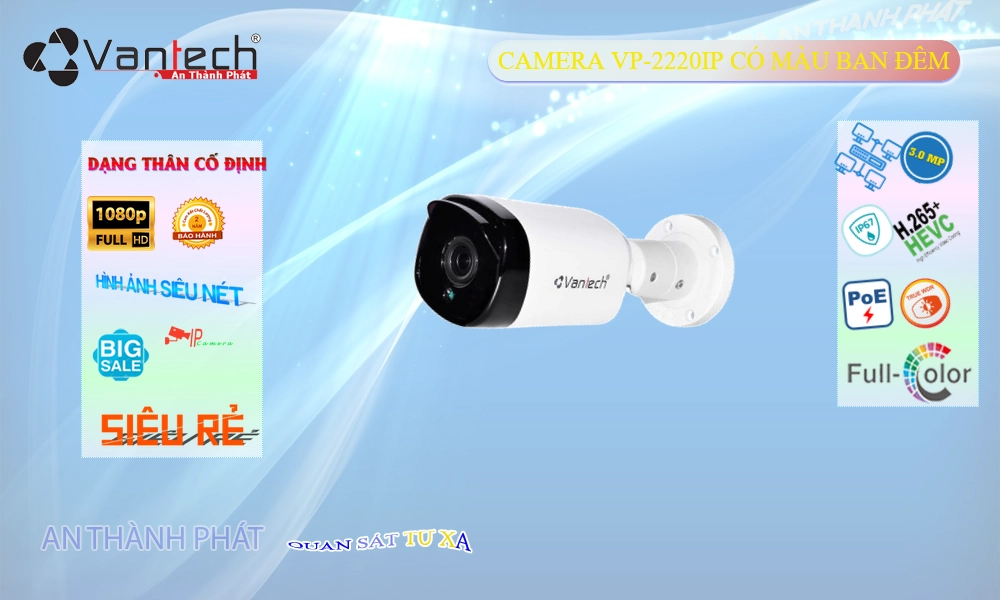 Cấp Nguồ Qua Dây Mạng VP-2220IP Sắc Nét VanTech