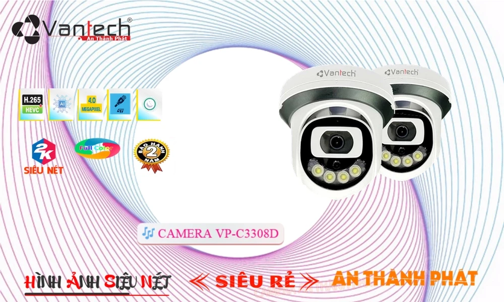 ✲  VP-C3308D Camera Cấp Nguồ Qua Dây Mạng VanTech Giá tốt