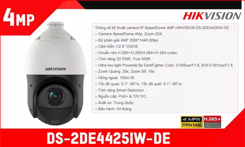Camera IP HIKVISION DS 2DE4425IW DE
