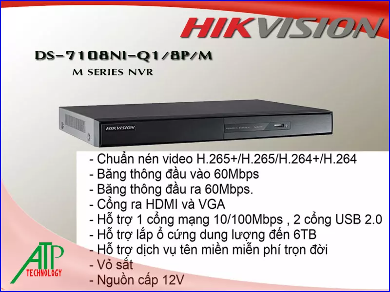 Đầu ghi hình HIKVISION DS 7108NI Q1/M