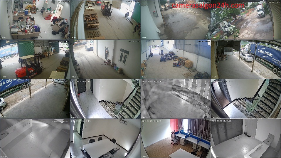 hình ảnh lắp camera quan sát toàn bộ công ty kho hàng